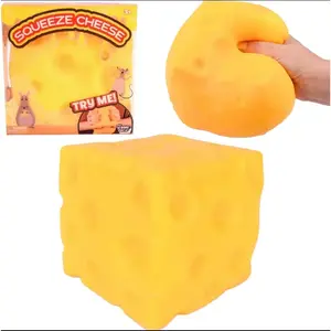 Large Cheese Squishy Toy, Slow Rising Jumbo Sensory Stress Toy for Anxiety & Relaxation.Soft Squeeze Cheese Fidget Toy, Cute Decor for Home Office, Non-Toxic for Kids & Adults