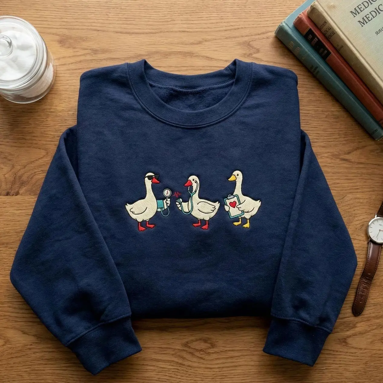 Embroidered Scrub Life Goose Sweatshirt, Medical Student Nurse Hoodie, Doctor Vet Tech Crewneck, Healthcare Worker Gift