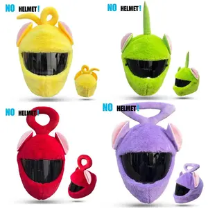 Helmet Protection Headgear Cover Cartoon Fluffy Plush Set For Motorcycle Full-Face Protective Case Motorbike Safety Trendy
