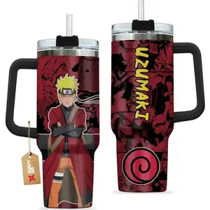 Naruto Anime Custom 40oz Tumbler With Handle, Stylish & Customizable Tumbler, Perfect for Hot & Cold Beverages, Great Gift for Naruto Fans & Anime Lovers, Exclusive Collection, A Must-Have Addition to Your Drinkware, Ideal for Any Occasion