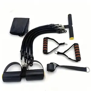 Premium Adjustable Resistance Band Set with Foot Pedal and Handles, Multifunctional Full Body Strength Trainer, Portable Yoga Stretching Rope for Arms Abs Home Workouts, Ideal Fitness Exercise Gift