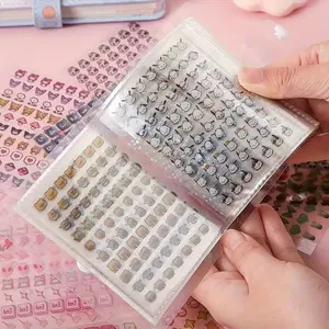 Mini Cute Sticker Set with Storage Book, Portable Transparent Plastic, Various Beautiful Patterns, Perfect for DIY Journaling and Scrapbooking