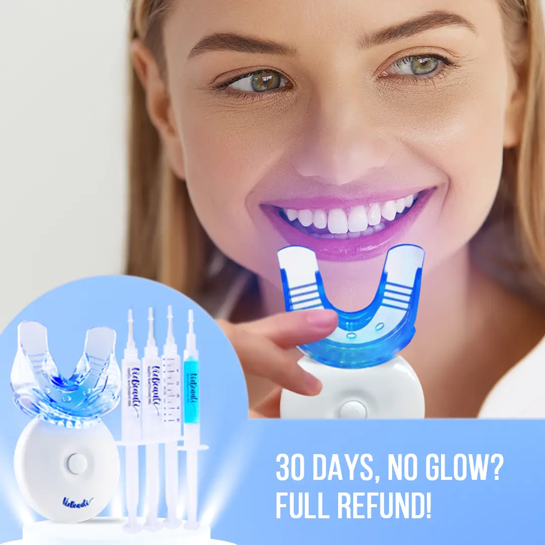 VieBeauti Teeth Whitening Kit with 5X LED Light Trays Gel & Timer for a Bright Smile Perfect Festival Mother's Day Gift Oral Radiant Gentle Brightenin