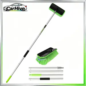 59" V-Shaped Car Wash Brush with Long Handle Snow Sweeping Brushing Adopts Soft Bristle Design Not Floating Hair Suitable for Detail Cleaning Tires Roof SUV RV MPV Truck Camper Indoor Outdoor Window