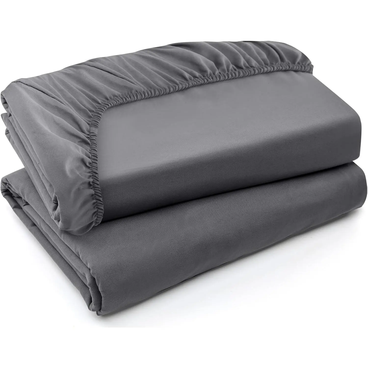 Twin XL Fitted Sheets - Bulk Pack of 2 Bottom Sheets - Soft Brushed Microfiber - Deep Pockets - Shrinkage & Fade Resistant - Easy Care (Twin XL, Grey)