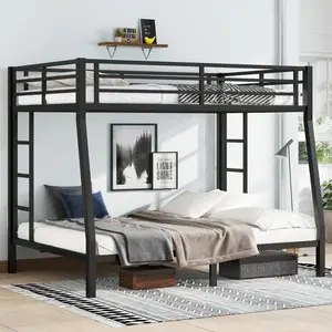 Metal Full XL over Queen Bunk Bed for Teens and Adults,Space-Saving/Noise Reduced/No Box Spring Needed