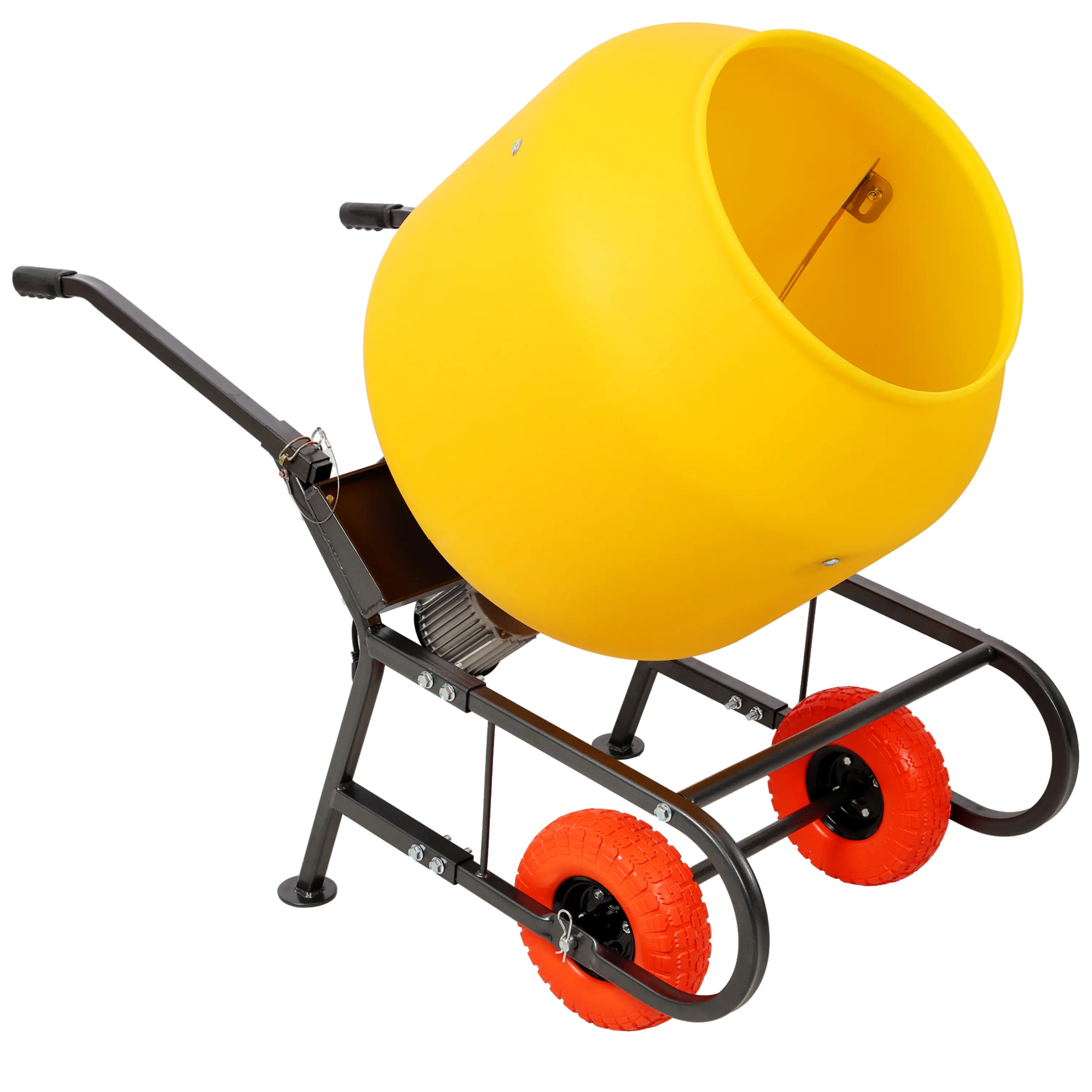 DONEXT Portable Electric Poly Drum Concrete Mixer - 6 CUFT/170L, 1/2 HP Motor, 110V-115V/60Hz, CSA Certified, Heavy-Duty All-Steel Stand, Direct Gear Drive, Flat-Free Tires, Durable Powder Finish for Mortar, Stucco
