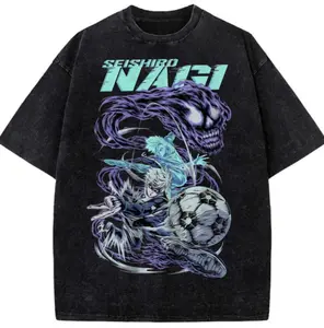 Seishiro Nagi Shirt, Blue Lock Merch, Retro Nagi Seishiro Anime Shirt featuring Skull Aura Graphic T-Shirt 90s Bootleg Style Urban Streetwear Gift For Womenswear Menswear Cotton Short sleeve