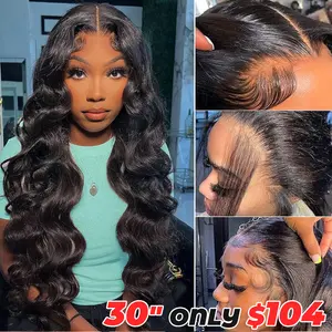 30 Inch 13X6 Body Wave Pre Plucked HD Lace Frontal Wigs Human Hair Brazilian 13x4 Transparent Lace Front Wigs Human Hair
