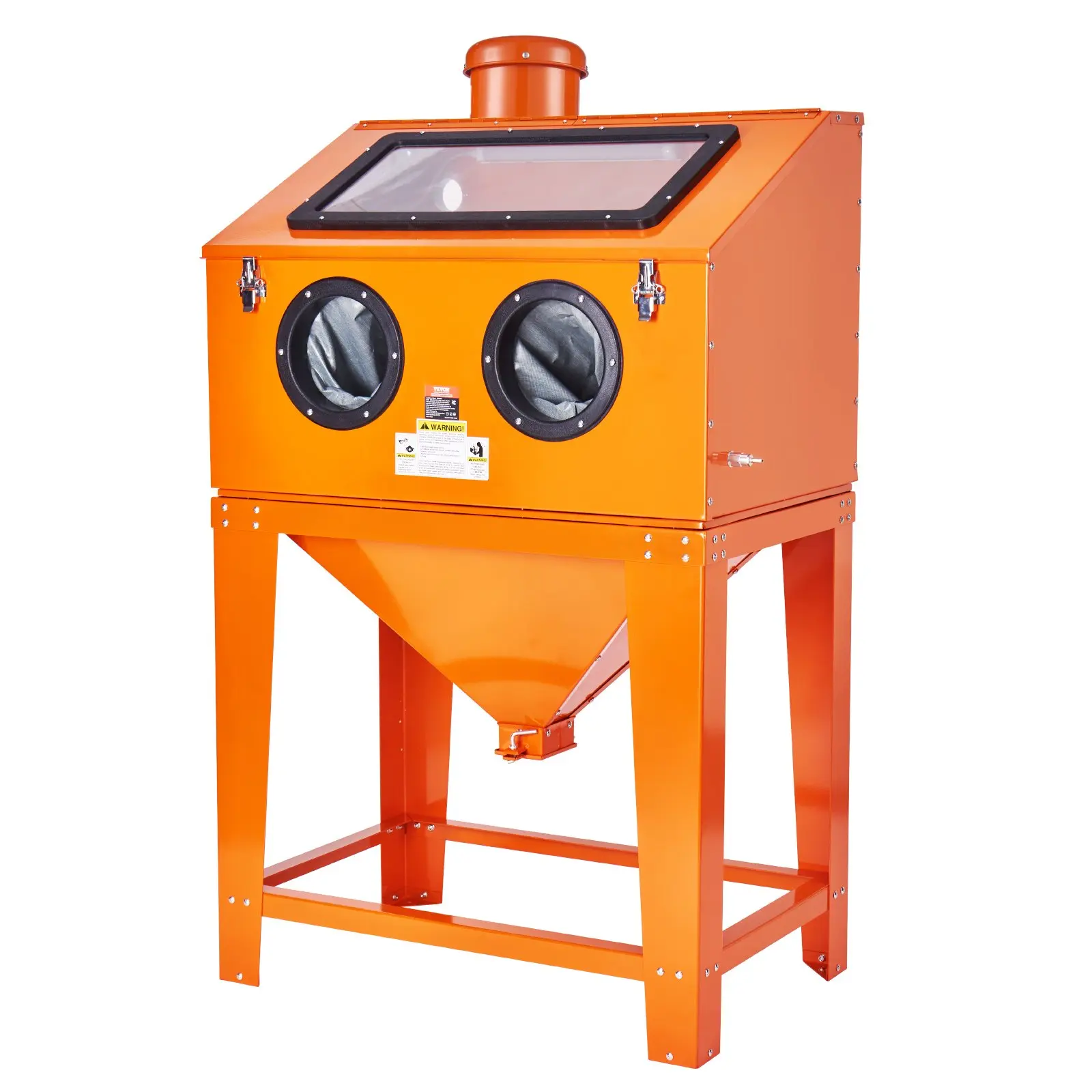 VEVOR 90-Gal Capacity Cold Rolled Steel Heavy Duty Sandblasting Cabinet for Garage DIY Users, 1.6 HP 1.8 Gal Dust Collector, 40-120 PSI, Stand, Blasting Gun, 4 Ceramic Nozzles, 35.7x23.1x54.7 Inches, 111.9 Lbs for Paint & Rust Removal