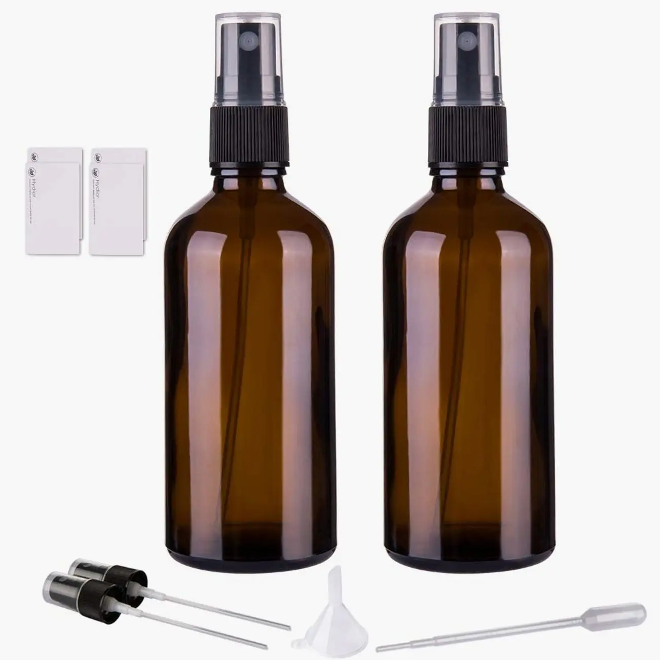Hydior Amber Glass Spray Bottles for Essential Oils, 4oz, 2 Pack