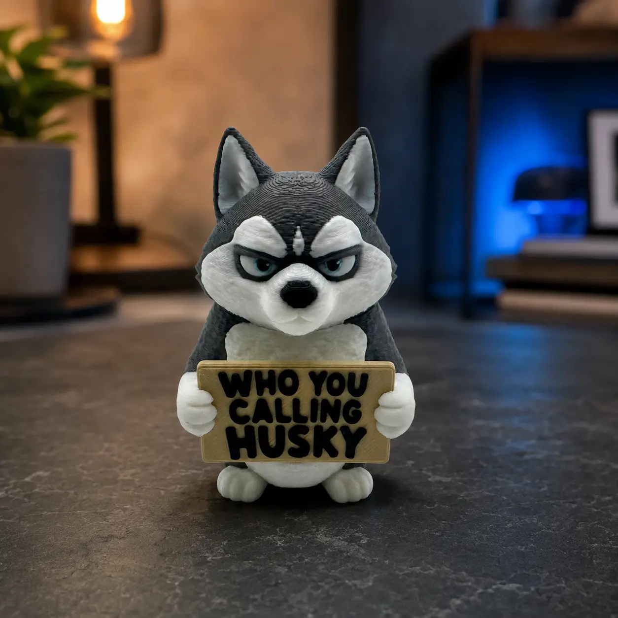 Decorative Lightweight 3D Printed Funny Siberian Husky Figurine, Dog Desk Decor, Sarcastic Office Shelf Decoration, Siberian Husky Owner Gift