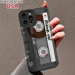 Retro Vintage Tape Card Print Phone Case, Fall Decorative Phone Protector, Shockproof Phone Cases Cover Compatible with iPhone 13
