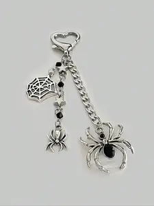 Punk Gothic Spider Keychain Pendant, Cute Style Bag Charm, Perfect Gift for Friends & Couples, Halloween Accessory