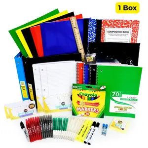 School Supply Boxes – High School Bundle | Essential School Supply Kit with Notebooks, Folders & Pens | Box, Case, or Pallet