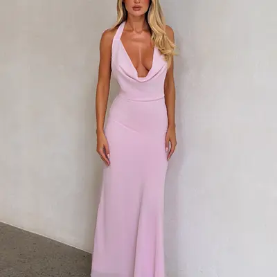 orange red dress Portia and Scarlett High Slit Prom Dress PS23407