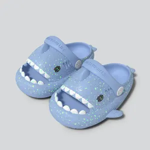 Shark Slides Original Luminous Squishy Cloud Slides Anti-Slip House Shark Slippers Beach Bath Shoes Slide Sandals