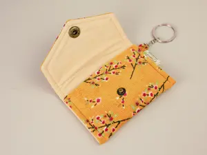 Floral Card Holder Keychain Wallet, Handmade Women’s Wallet, Envelope Small Wallet, Fabric  Everyday Purse, Money Organizer Card Case, Gifts For Her