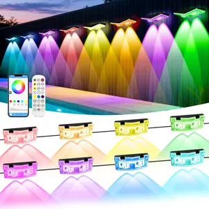 Outdoor Fence Lights Plug in, 50FT RGBIC LED Fence Lights with App & Remote Control, 100 Scene Modes, IP67 Waterproof for Backyard, Patio, Deck - Brighter Than Solar