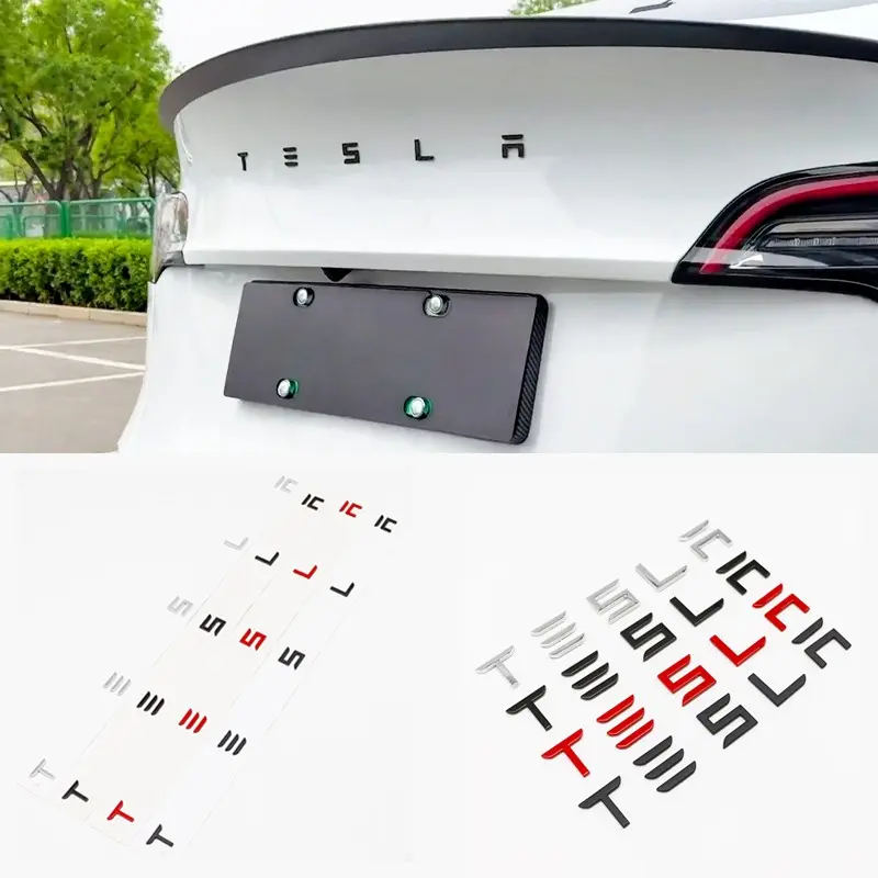 Tesla Car Trunk Letter Sticker, 3D Tesla Logo Replacement Emblem ...