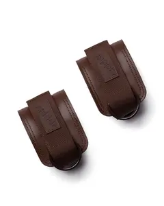 UPPPER Ankle Straps Umber - For Cable Machines, Kickbacks & Glute Workouts, Padded, Hook-and-Loop, D-Rings (Pair)