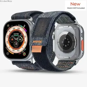 2026 NEW Kalebol Denim Cowboy Band Compatible with Apple Watch Band 49mm 46mm 45mm 44mm 46mm Ultra/Ultra2 Series 10/9/SE/8/7/6/5/4/3/2/1 Fashion Cowboy Strap for Apple Watch Men Women - Wearable