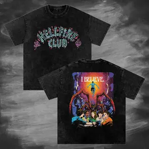 Retro I Believe 2 sides Shirt, Vintage Hellfire Club Black Shirt, Stranger Inspired Fan Tee, Crewneck and Hoodie