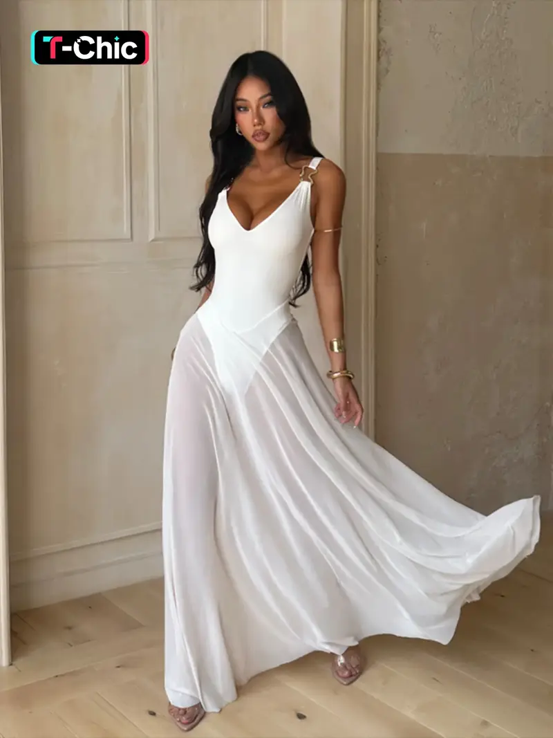 white floor length dress - TikTok Shop white floor length dress - TikTok Shop