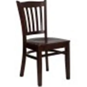212 MAIN Heavy Duty Crown Back Vertical Slat Back Outdoor Mahogany Wood Chair - Sturdy Wooden Construction, Tough Chairs Option, Heavy Duty Chairs