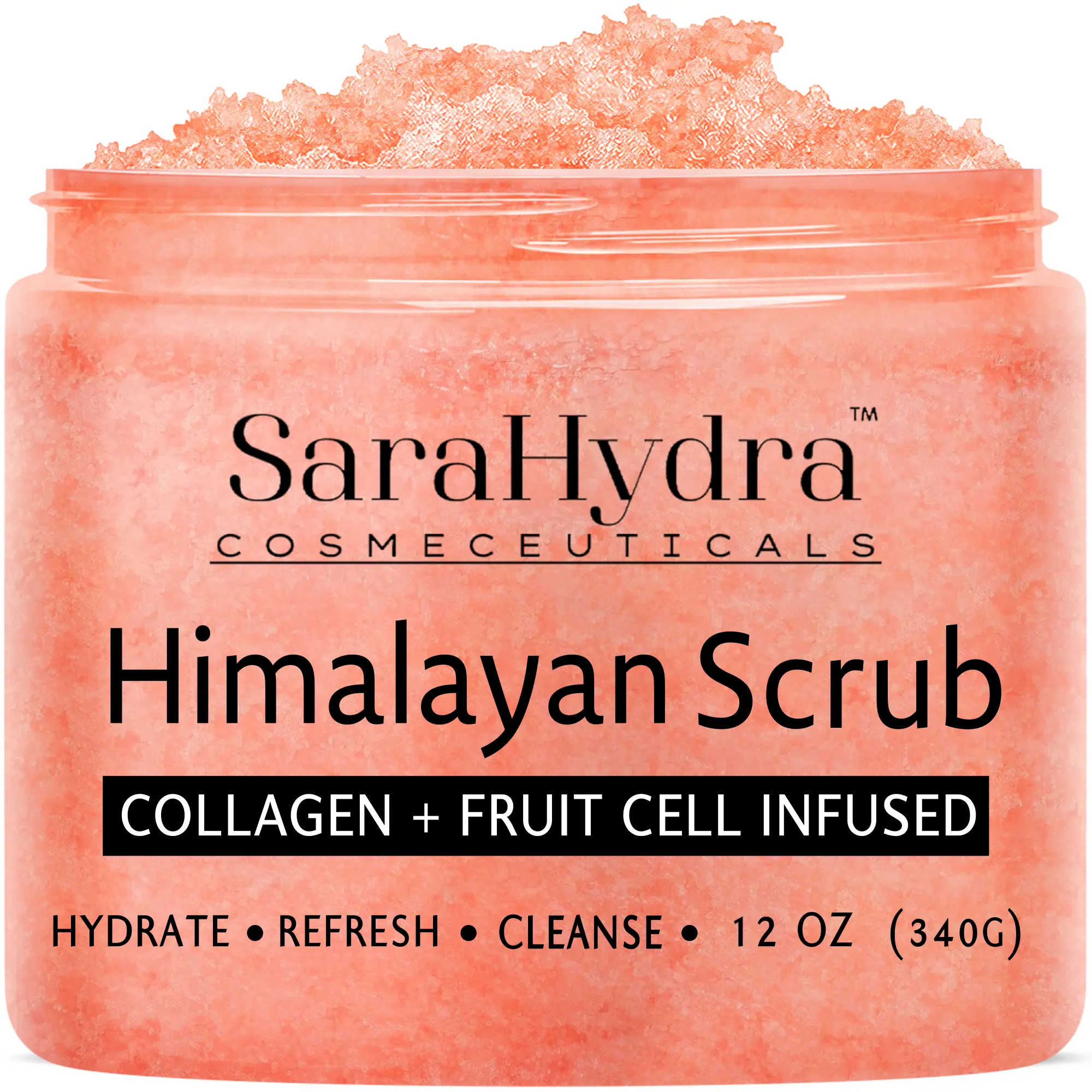 SaraHydra Himalayan Salt Body Scrub - 100% Natural Pink Salt Organic Cruelty-Free Salt Scrub, Deep Cleansing, Exfoliate Skin Body Cosmetic Cleanser