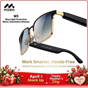 【W5】MIRO Smart Audio Glasses (Lifetime FREE Membership)  – 10-Hour Battery, Blue Light Filter, Stereo Audio – Wireless Wearable Headphones for Meetings, Work, Travel & Daily Entertainment, Ideal Gift for Professionals & Tech Lovers