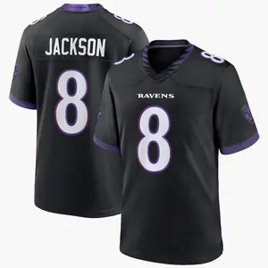 Unisex Football Ravens Jackson Alternate Game Player Jersey - Black
