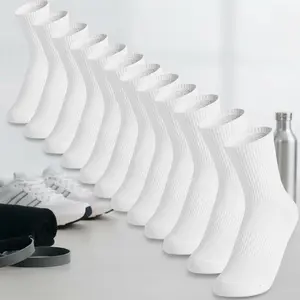 12 Pack Crew Socks Unisex Cotton Cushioned Athletic Socks for Hiking Running Breathable Long Sports Socks 6 Pairs cotton athletic sock woman gift outdoor protection