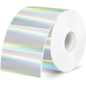 Direct Thermal Label 2x1 Inch- Barcode Labels- Holographic Thermal Sticker Labels for Address, Shipping, Compatible with Rollo Label Printer & MUNBYN& Zebra (300 Labels/)