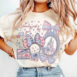 Coquette Bow Literally Just A Girl Shirt, Magical Castle Girl Trip Tee, #Minniii Ears Outfit, WDW #Epcottt #Monorailll Tour Apparel CE1EH