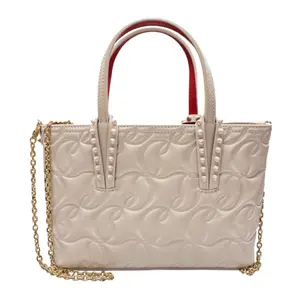 Pre-owned christian louboutin leather Crossbody Bags Ivory Cabata Mini Tote with Crossbody Chain