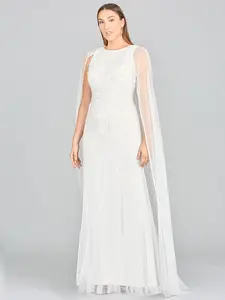 Lara Eve Beaded Cape Sleeve Wedding Dress