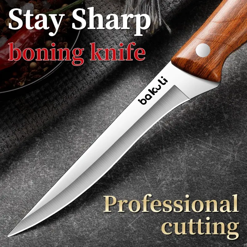 Professional Bone Carving Knife Meat Cutting Tool Hand Forging Butcher Knife Handle Knife, High-Quality Kitchen Utensil for Butchering