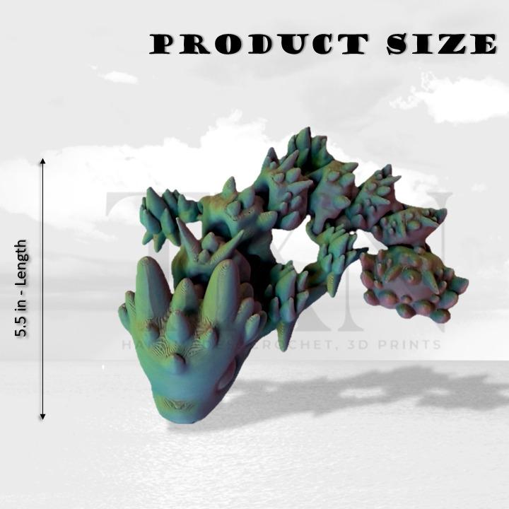 3D Printed Rainbow Water Dragon Figurine – Articulated Poseable Dragon, Fantasy Collectible, Unique Mythical Creature Decor