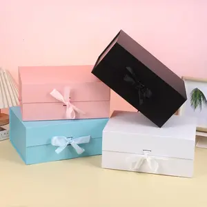 Luxury Magnetic Gift Box with Lid, Ribbon, Optional Gift Bag, Three Sizes Available, Gift Box Packaging, Perfect for Christmas, New Year, Valentine's Day, Weddings, Birthdays, Beautiful Gift Box