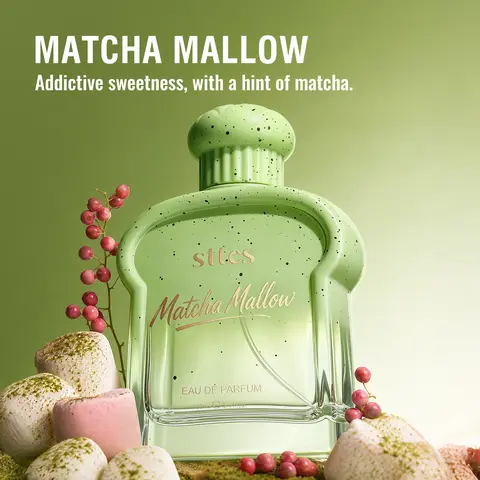 Sttes Matcha Mallow Women's Eau de Parfum Spray, Warm Gourmand EDP Fragrance with Matcha Blend, Marshmallow, Vanilla & Musk, Scented Perfume Sprays for Daily Wear, Long-Lasting, 100ml/3.4 fl oz