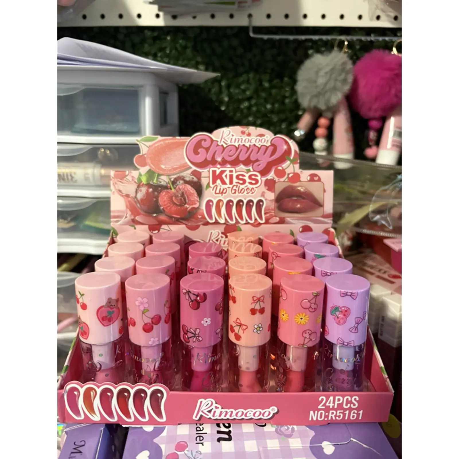 Rimocoo Cherry Kiss Lip Gloss Vibrant Cherry Design for a Fresh Look