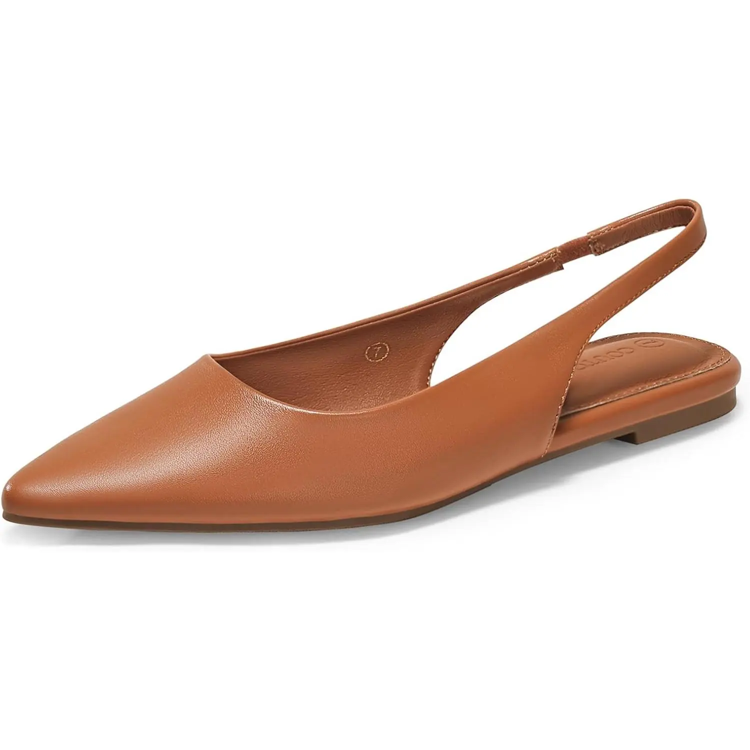 Coutgo Womens Slingback Flats Pointed Closed Toe Ballet Flats Comfortable Slip On Work Dress Shoes