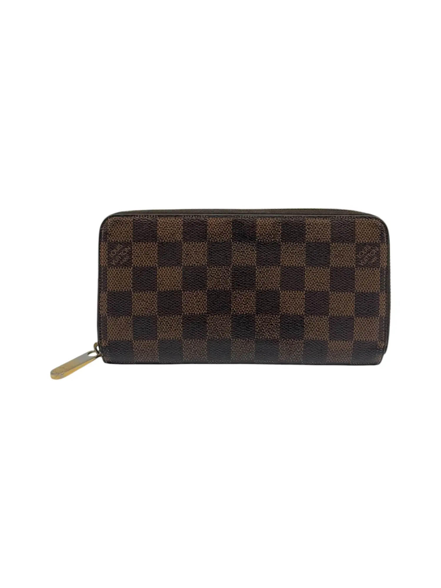 Pre-owned Louis Vuitton canvas Small Leather Goods Damier Ebene Zippy Wallet for Women Leather Wallet