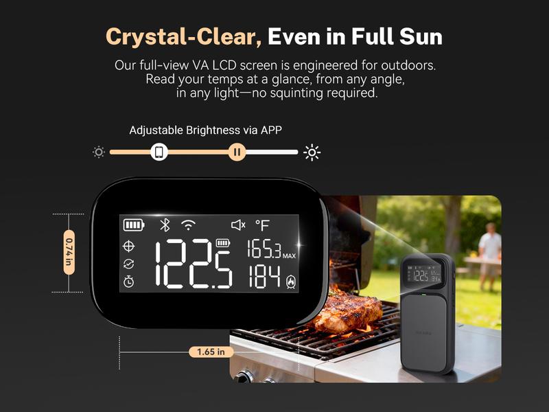 INKBIRD INT-31-BW Wireless Meat Thermometer, WiFi 5G and Bluetooth 5.4 Dual Connection, Multi-sensing Temperature Probe, NIST Approved Accuracy, High and Low Temp Alarms with Cooking Time Estimator