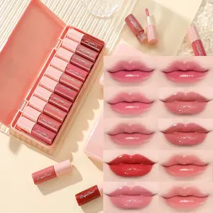 10-Piece Pearl Lip Gloss Set, Long-Lasting Moisturizing Lip Stain, Cute Mirror Finish, Non-Stick Cup, Perfect Gift for Parties & Festivals, Lipgloss