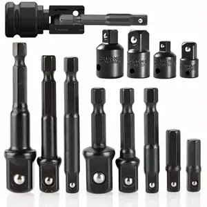 12PCS High Speed Nut Driver Conversion Kit, Impact Socket Adapters and Reducer Connectors for Power Drills and Impact Drivers, DIY Repair and Tool Extension Accessories