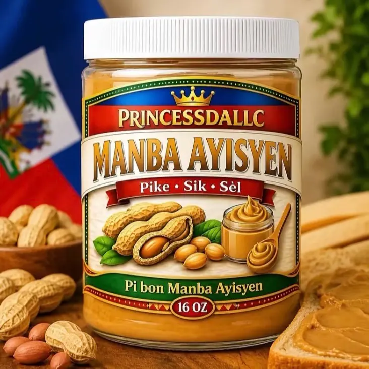 Princessdallc Manba Ayisyen Pikant Sweet & Salty Peanut Butter Spread - Versatile Meal Dip, 16 oz