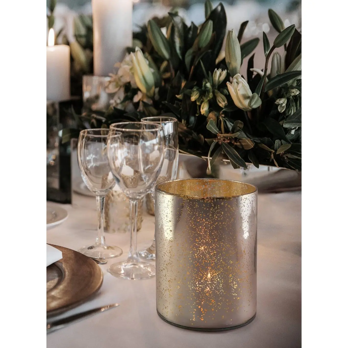 Antique Silver Mercury Glass Cylinders Collection