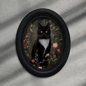 Gothic Cat Wall Art Painting, Christmas & Thanksgiving Decor, Indoor/outdoor Use, Perfect Gift for Living Room, Bedroom, Office, Bathroom, Wall Art Decoration